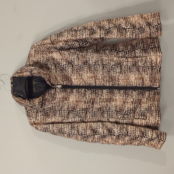 Calvin Klein Packable Down Jacket Cheetah Quilted‎ size Large - Picture 1 of 11